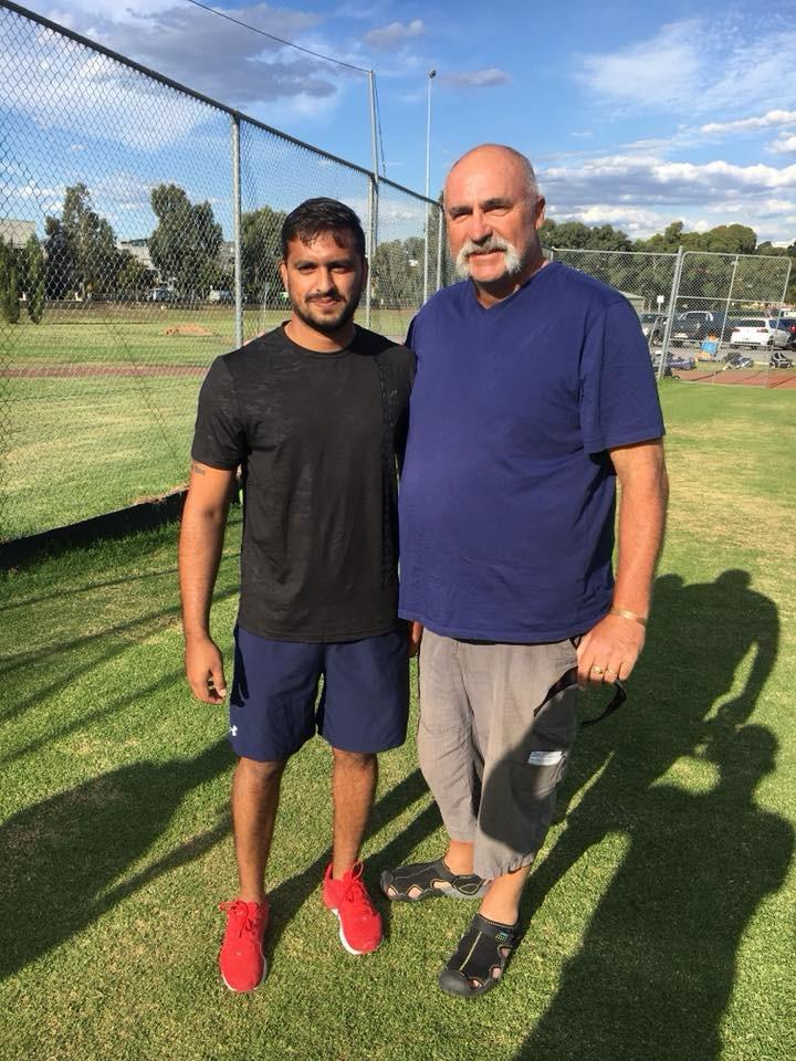 Ranjith Ravi with Merv Hughes — Founder & Head Coach · Australia International Fast Bowler
